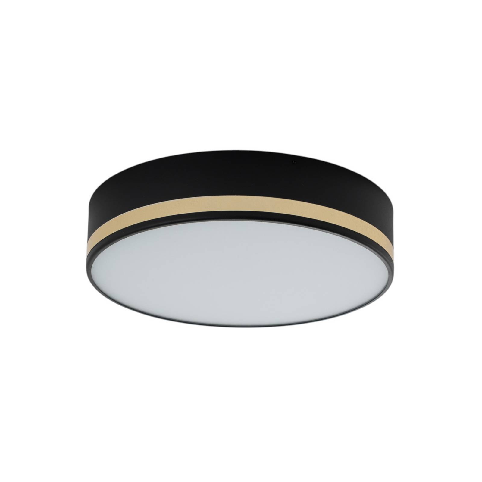 Deckenleuchte Amore, Goldstreifen, schwarz, Ø 35cm