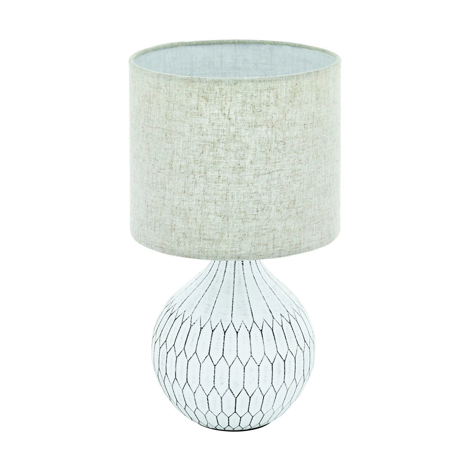 Bellariva 3 tafellamp, wit/lichtbruin