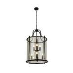 Hanglamp Lantern Grande, zwart/helder, glas, E14