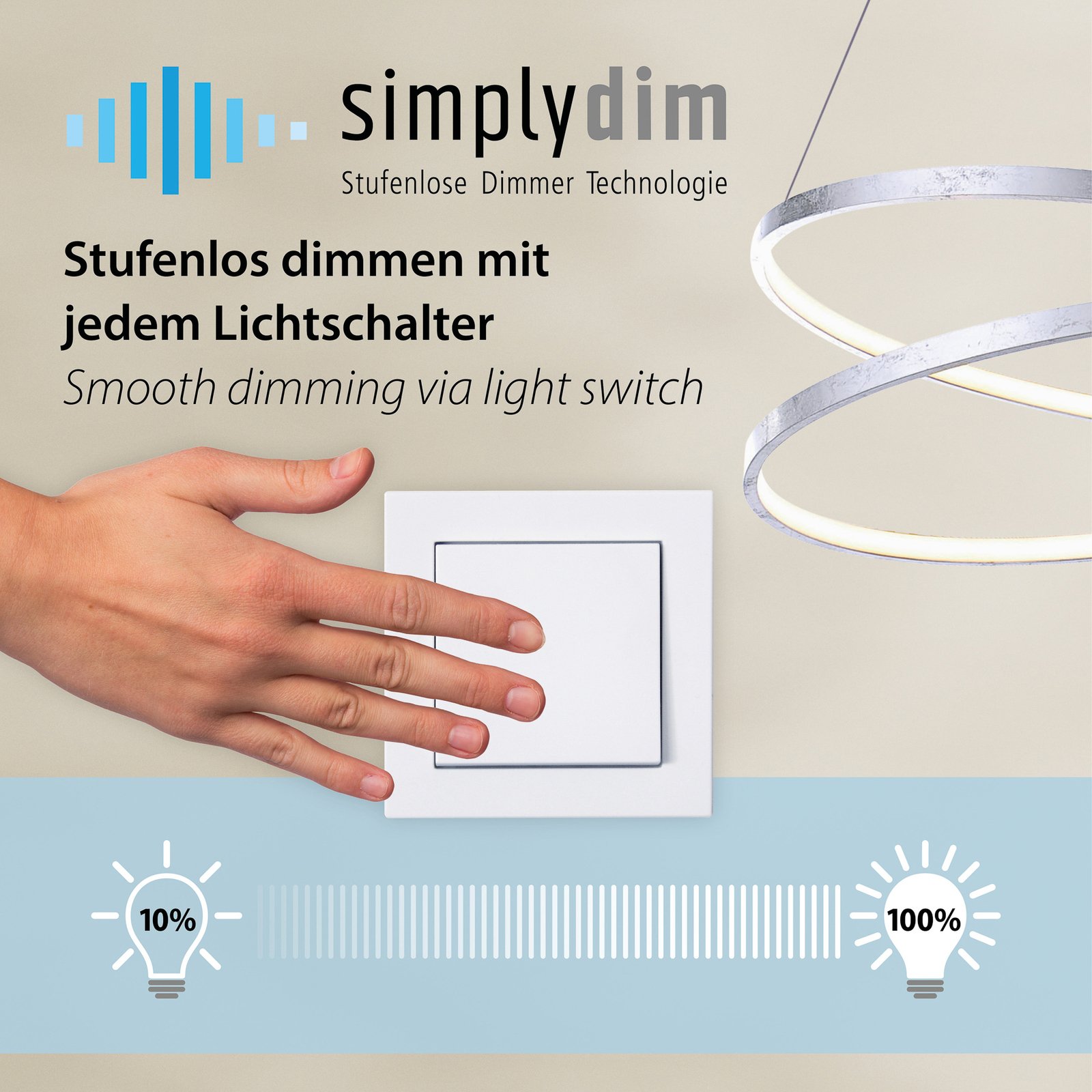 Titus LED pakabinamas šviestuvas, apvalus, Ø 80 cm, matinis žalvaris
