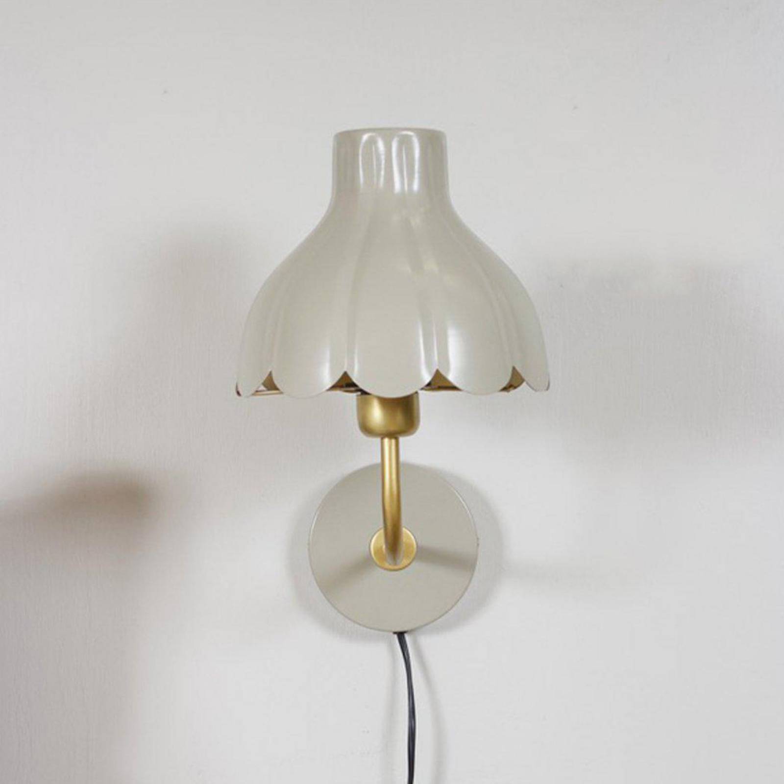 PR Home Lampa ścienna Wells, beżowo-złota, 21 cm, metal