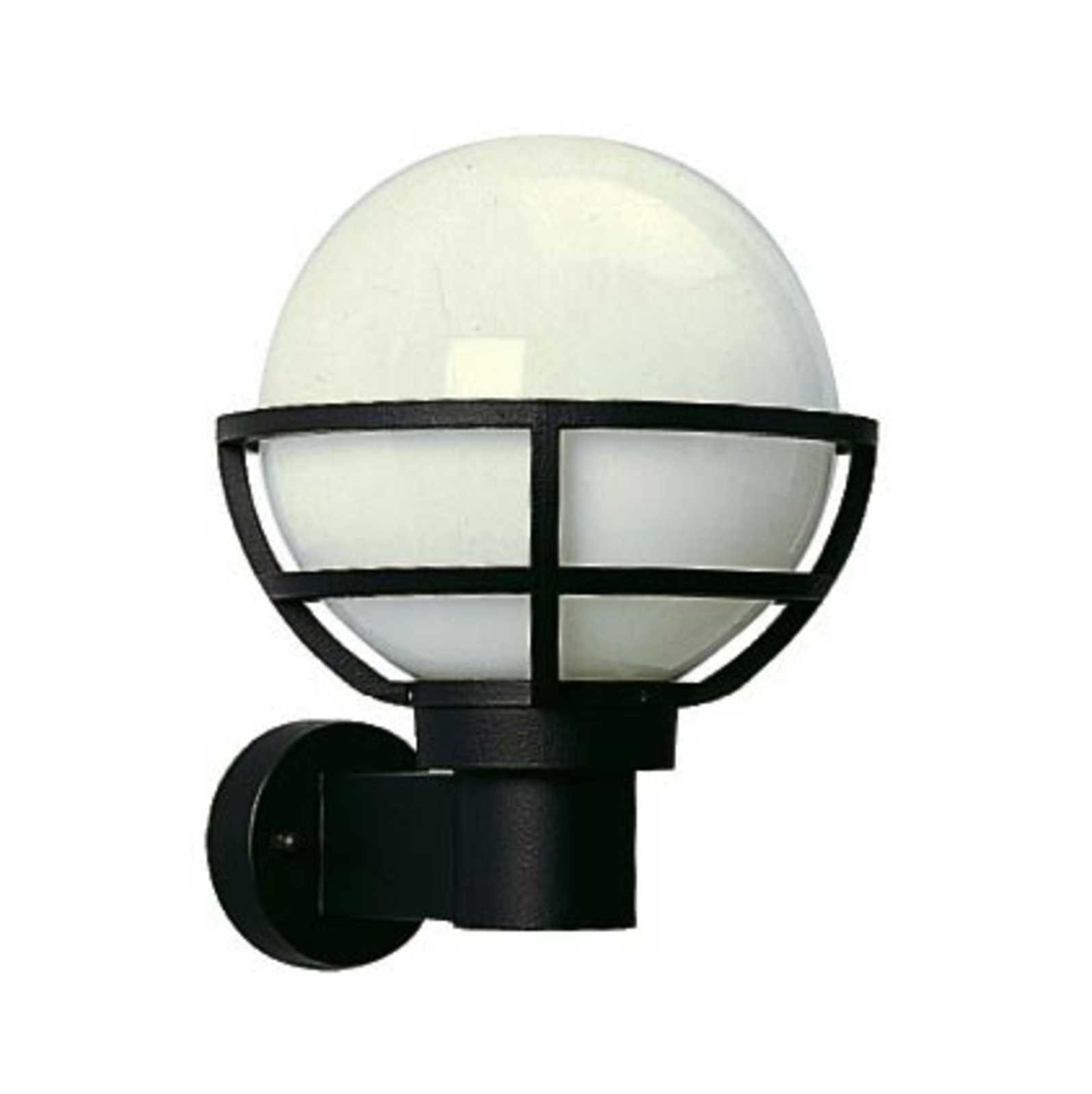 Albert Leuchten Outdoor wall light with opal glass, black, die-cast aluminium, opal glass, E27, 75 W, energy efficiency: A++, H: 33 cm