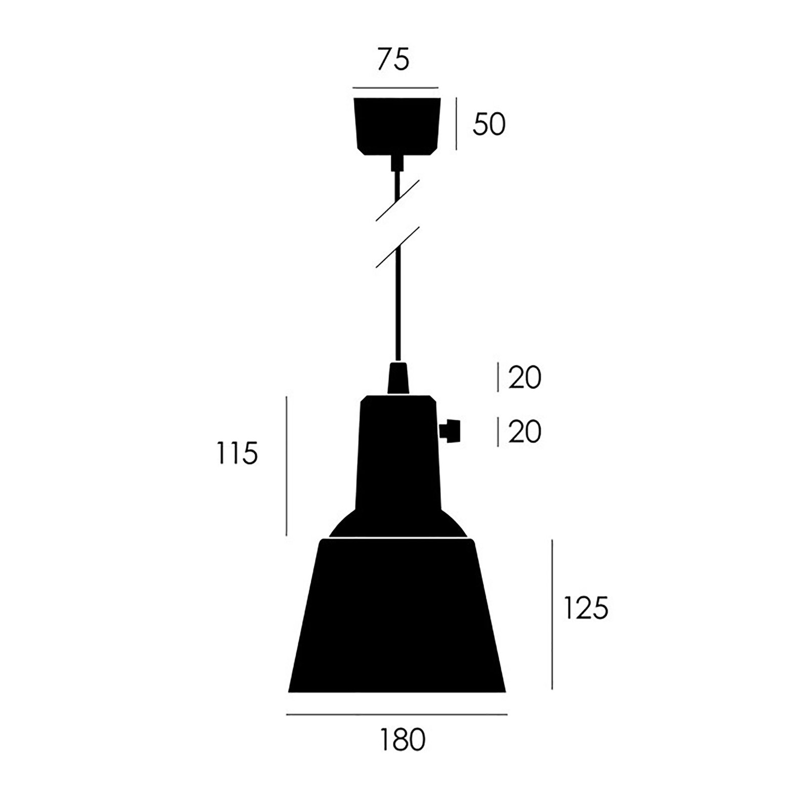 lampa wisząca midgard K831, emaliowana antracytowa