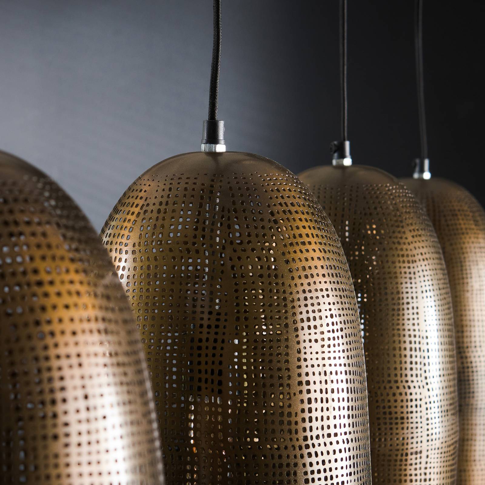 Lampa wisząca Cosima, 4-punktowa, Linear, antyczny Bronz