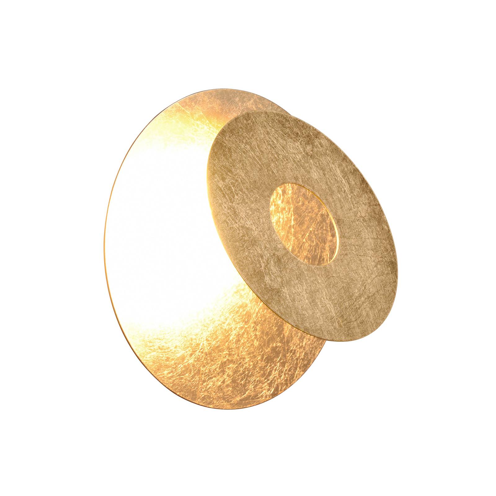 LED-Wandleuchte Leano, Blende rund, gold, indirekt