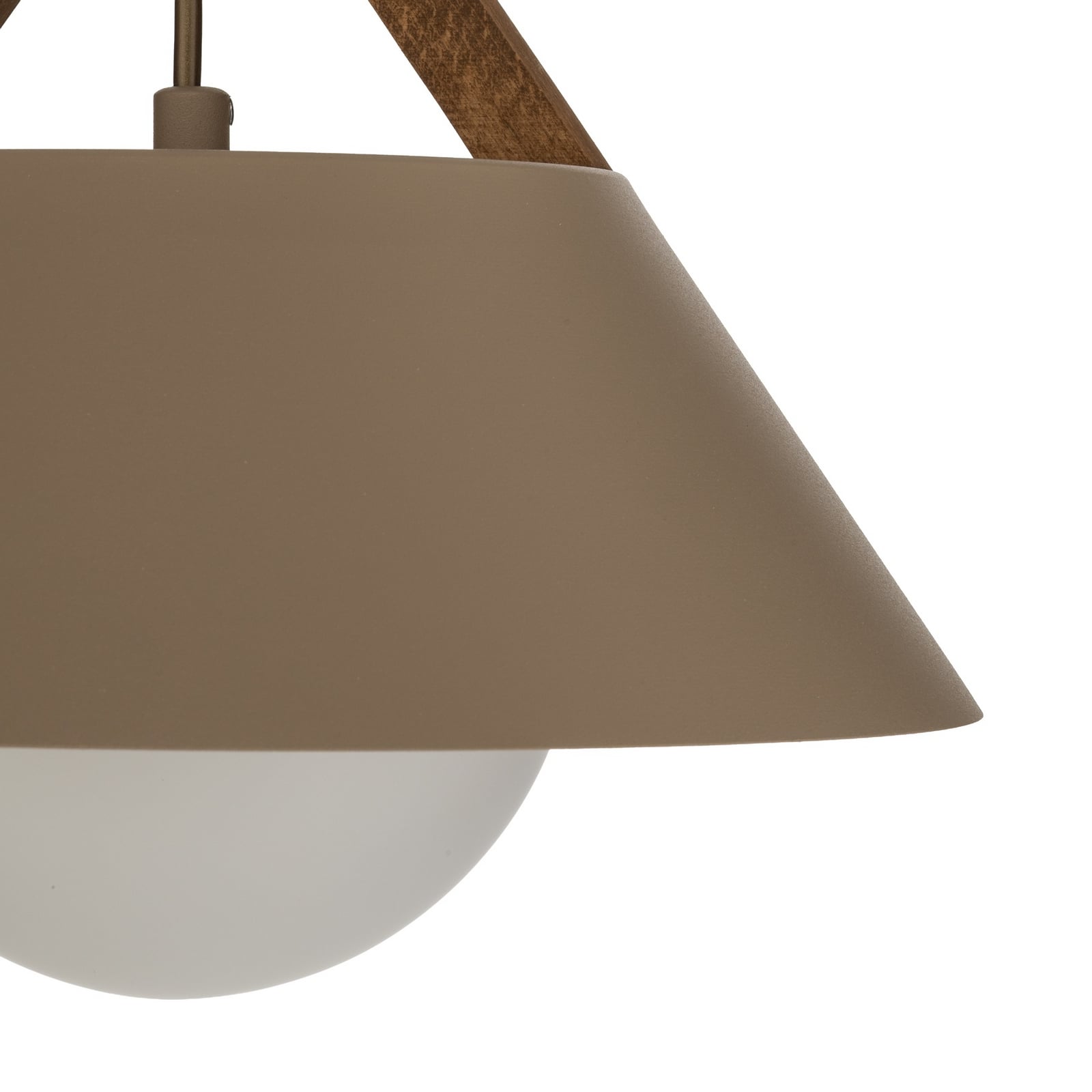 Hanglamp Funda, beige, Ø 30 cm, 1-lamp, metaal/glas Hanglamp Funda, beige, Ø 30 cm, 1-lamp, metaal/glas