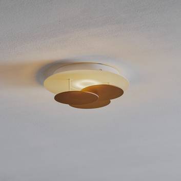 Round LED ceiling light Nuvola in grey-brown