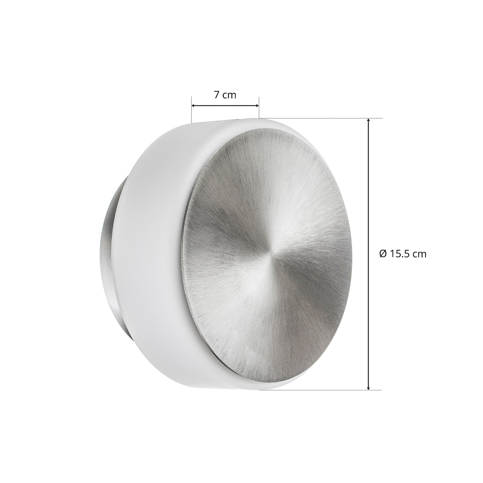 BANKAMP Button LED-Wandleuchte 15,5cm alu