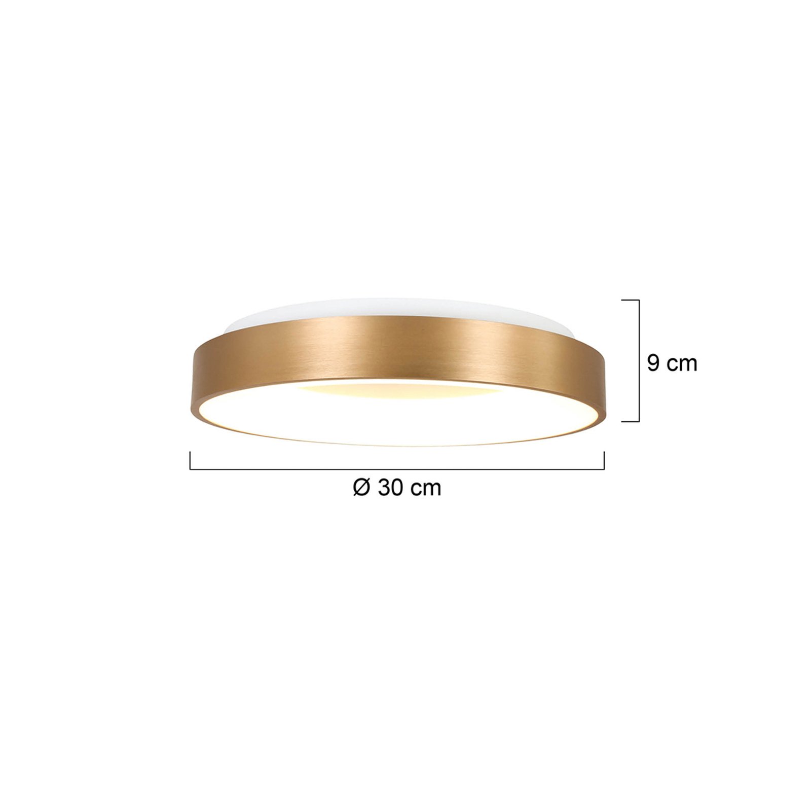 LED-Deckenleuchte Ringlede 2.700 K Ø 30 cm gold