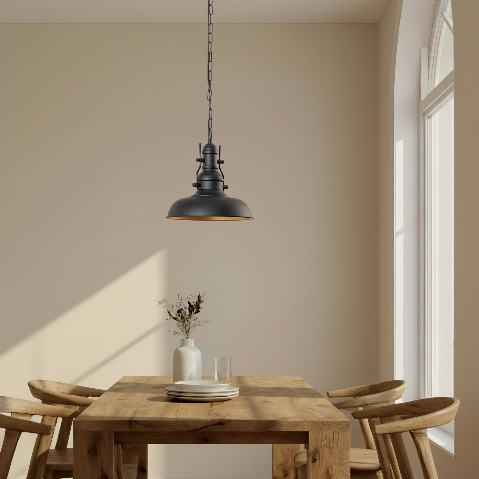 Hängeleuchte Nota, schwarz, Ø 31 cm, Metall, E27