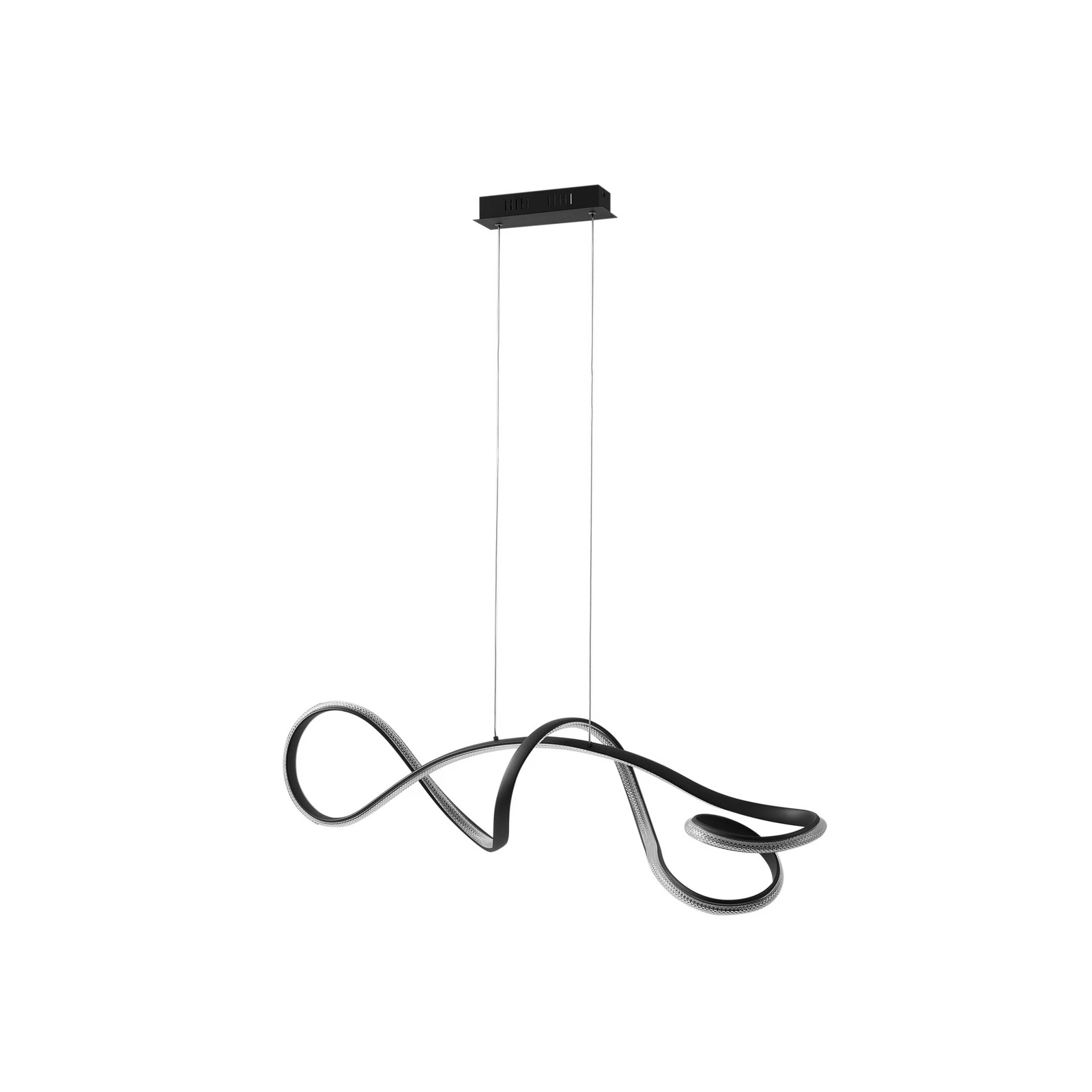Lucande lampă suspendată LED Rodado, negru, 110 cm, aluminiu