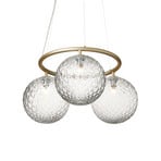 Miira 3 lysekrone Circular, messing/klar, Ø 54 cm - Nuura