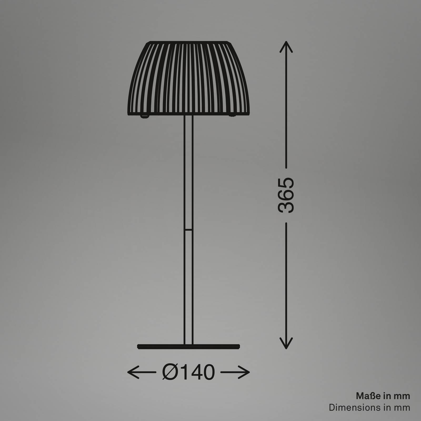 Lampa stołowa LED Loca, antracytowa, wysokość 36 cm, metal/tworzywo sztuczne