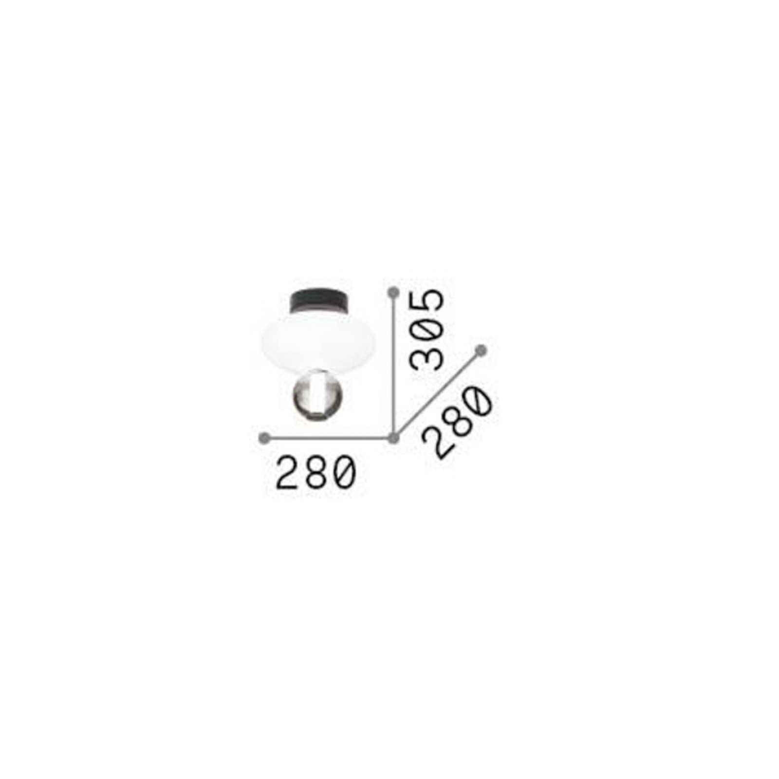 Ideal Lux Plafonieră cu LED Lumiere-2 sticlă opalină/gri negru