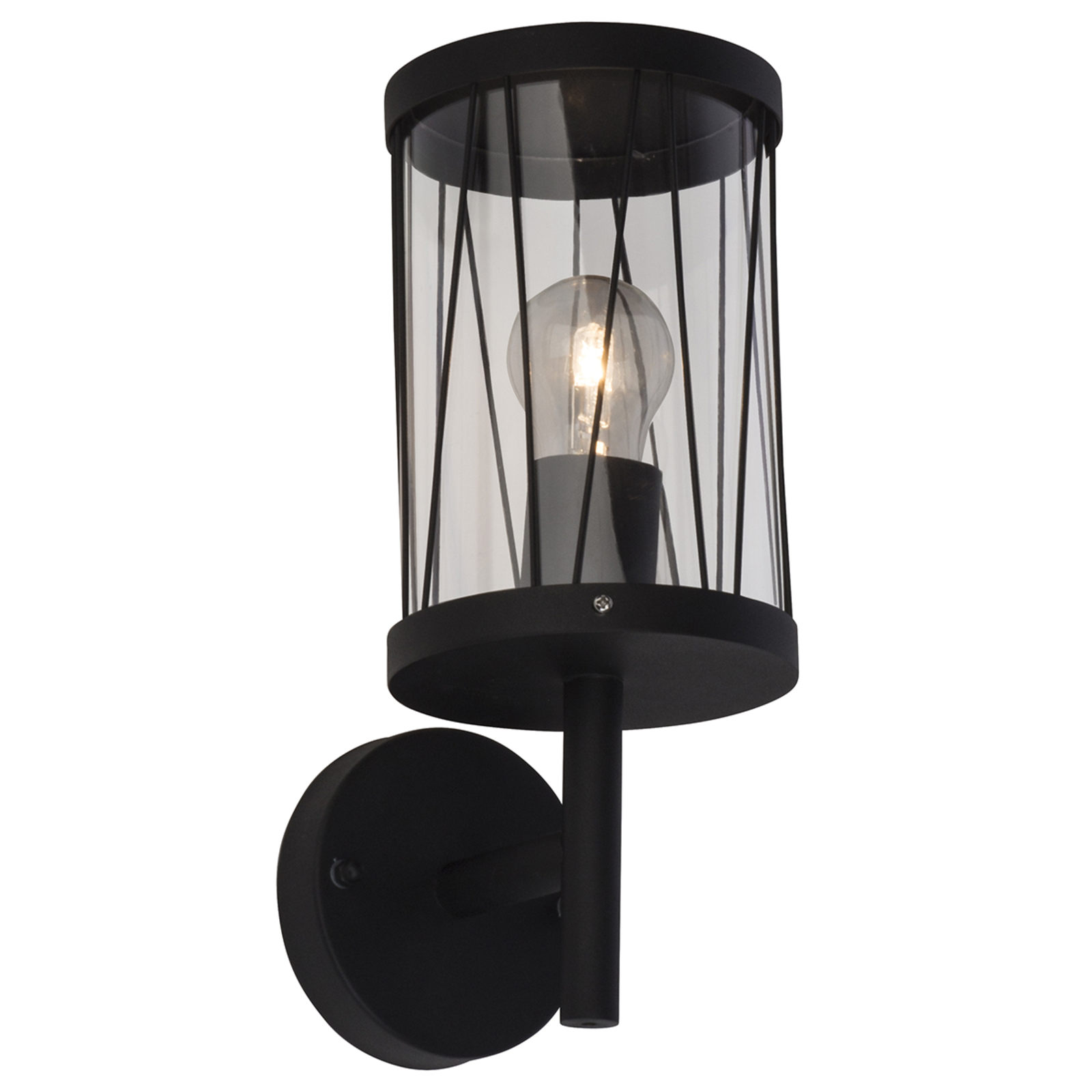 Black outdoor wall lamp Reed with wall bracket