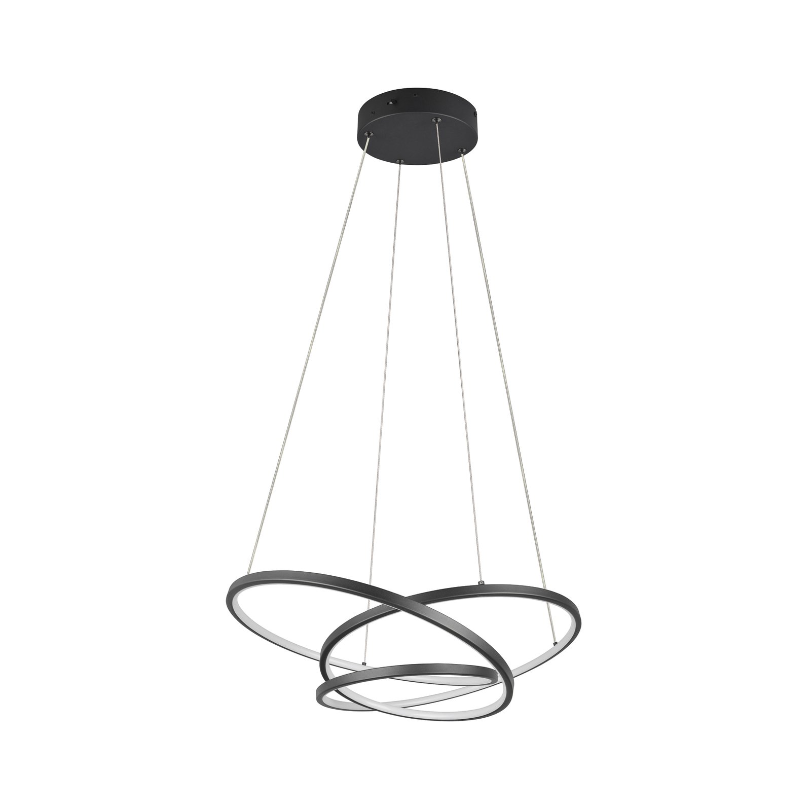 LED pendant light Darvin length 64 cm black matt metal CCT