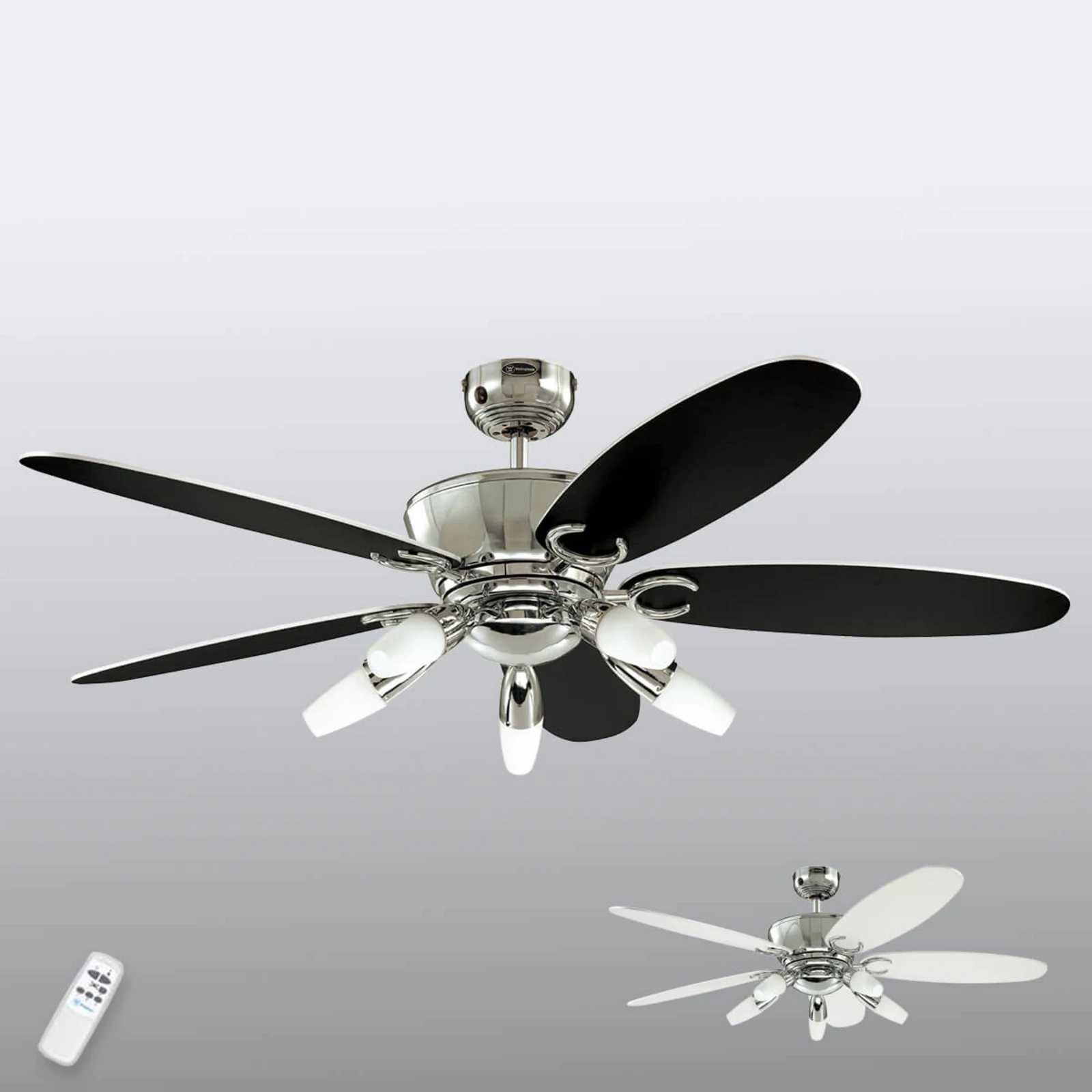 Ventilateur De Plafond Westinghouse Magnolia 132 Cm - Blanc Mat, Pales érable, LED Réglable Et Télécommande