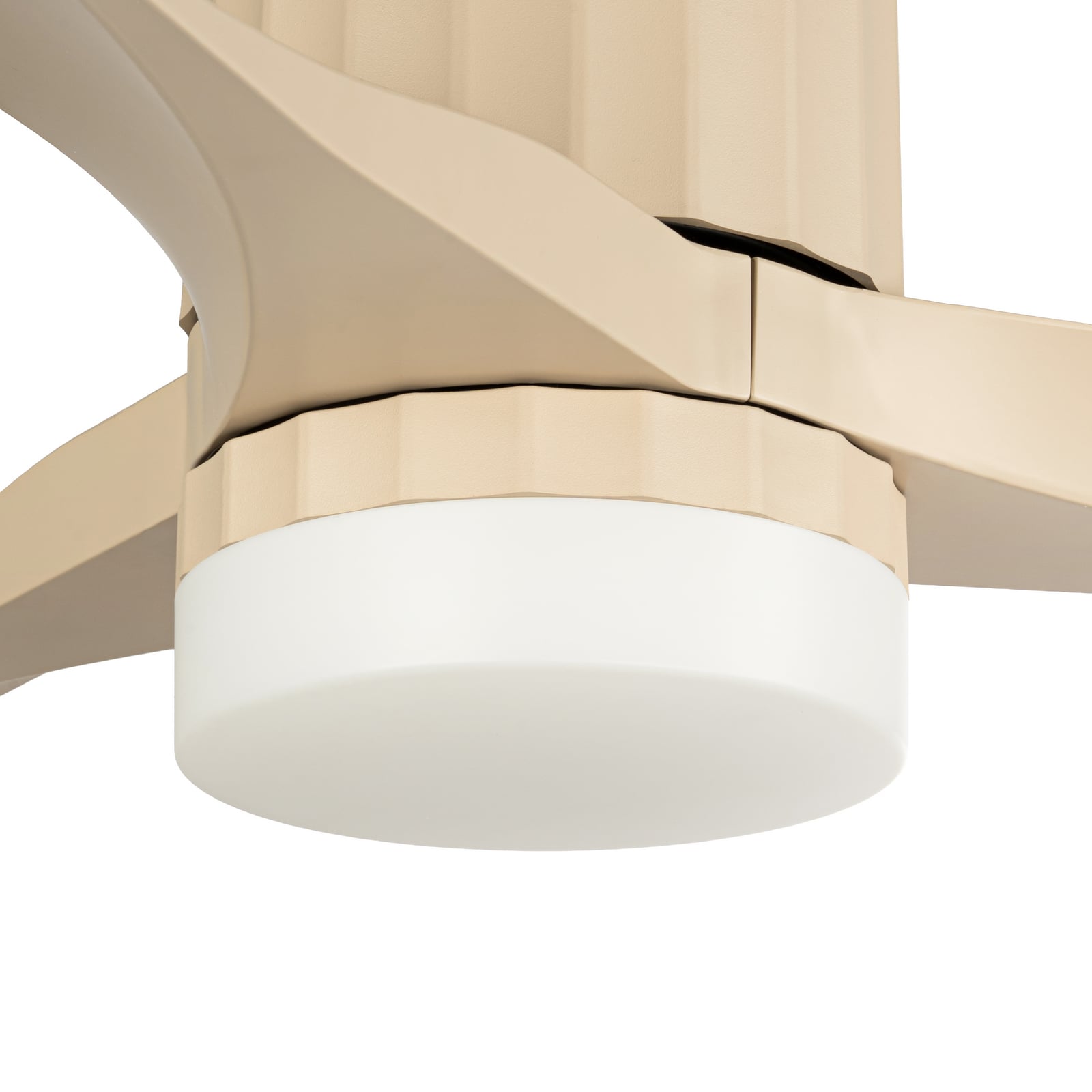 Novri LED-kattotuuletin, beige, halkaisija 132 cm, CCT, hiljainen – Lucande