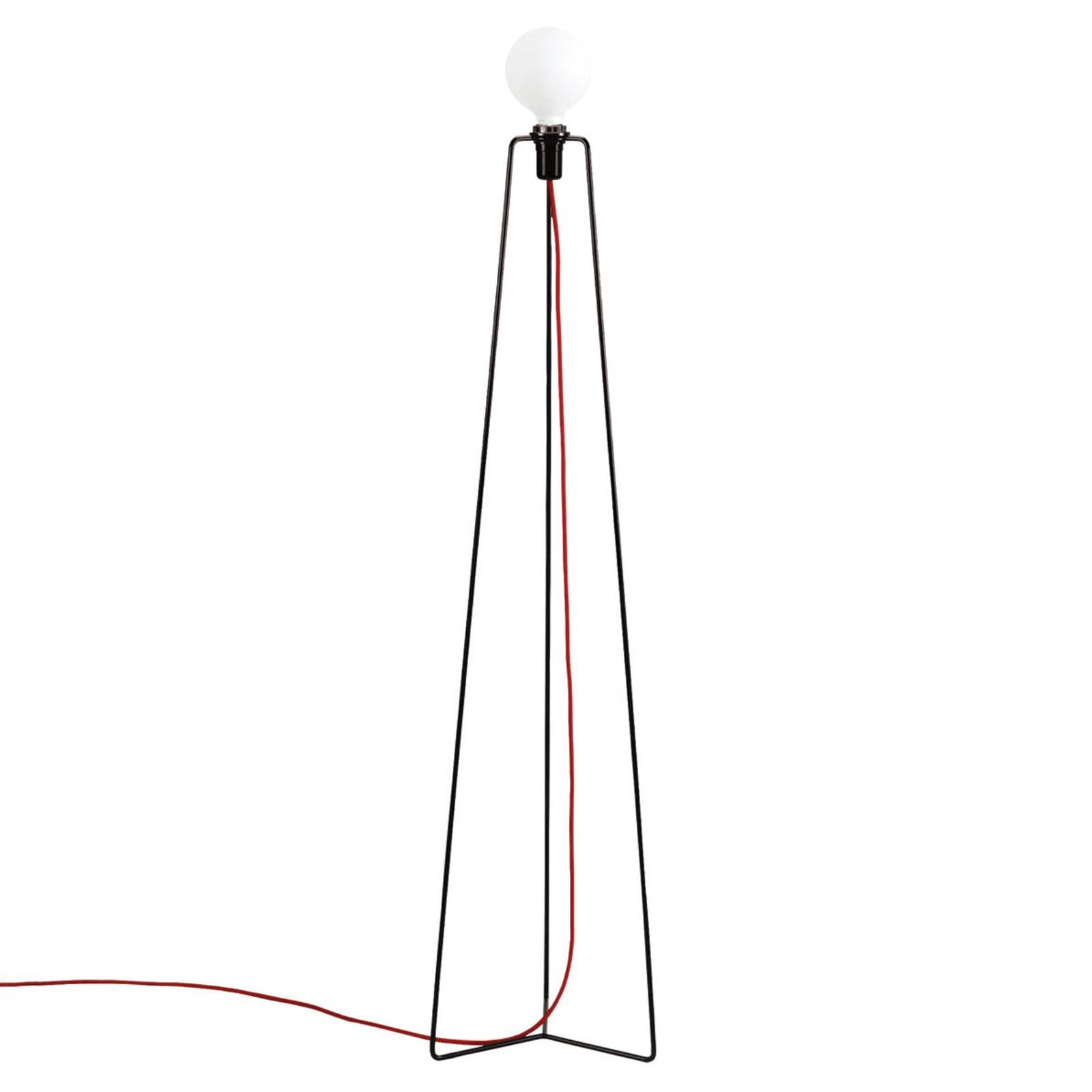 GRUPA Model M3 LED-gulvlampe svart kabel rød
