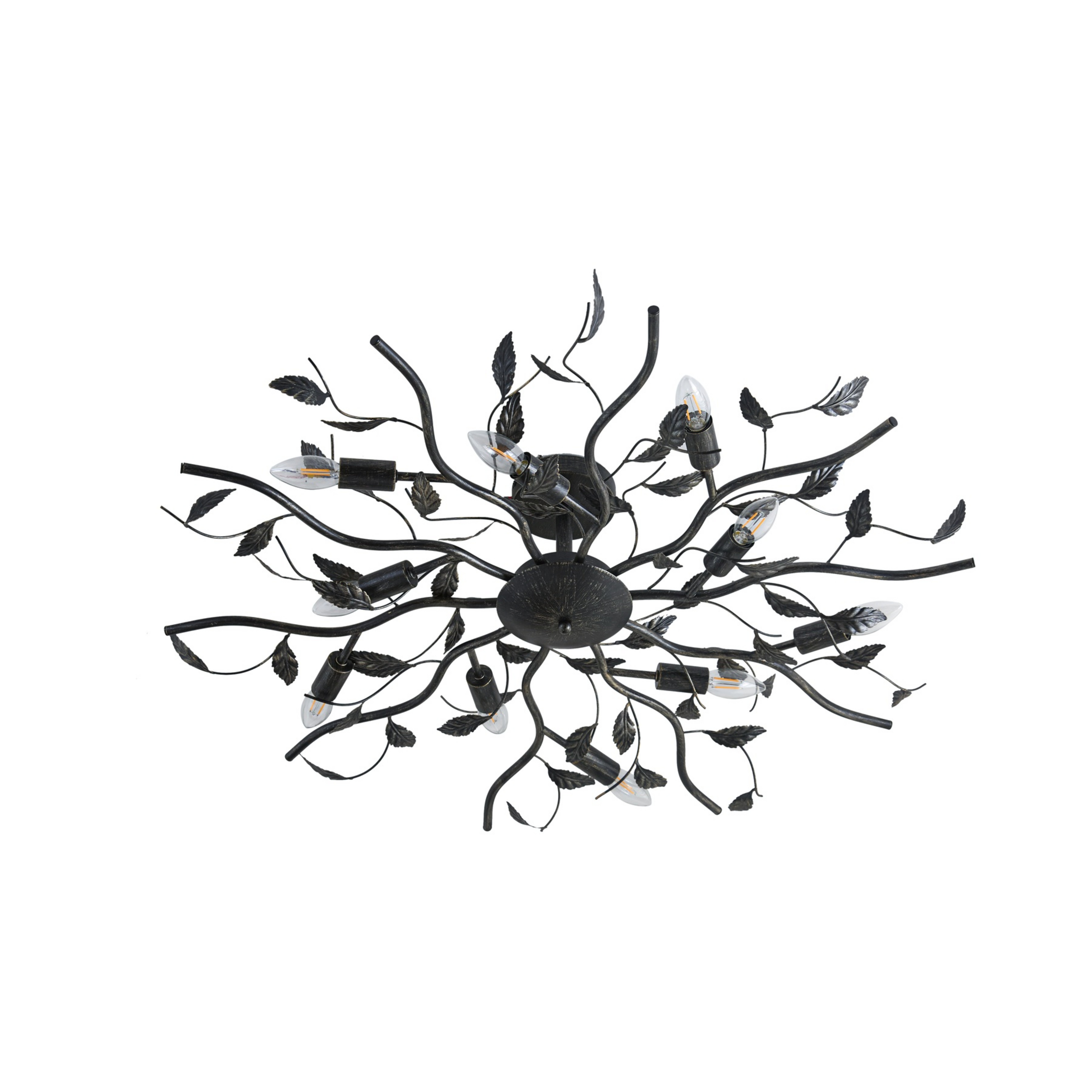 Plafoniera Yos, a 10 luci, 95 cm, nero-oro, E14 - Lindby