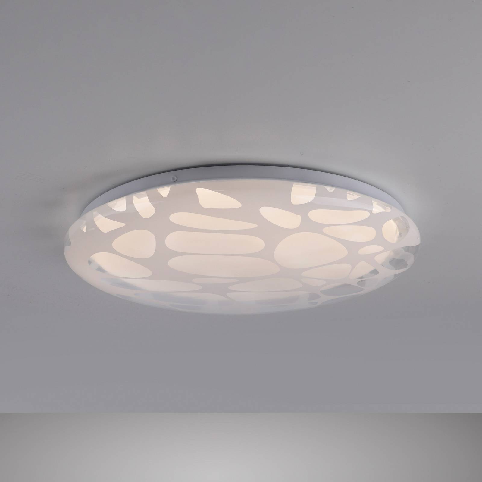 Lampa sufitowa LED ART Plafo 14009, biała, żelazna, z pilotem