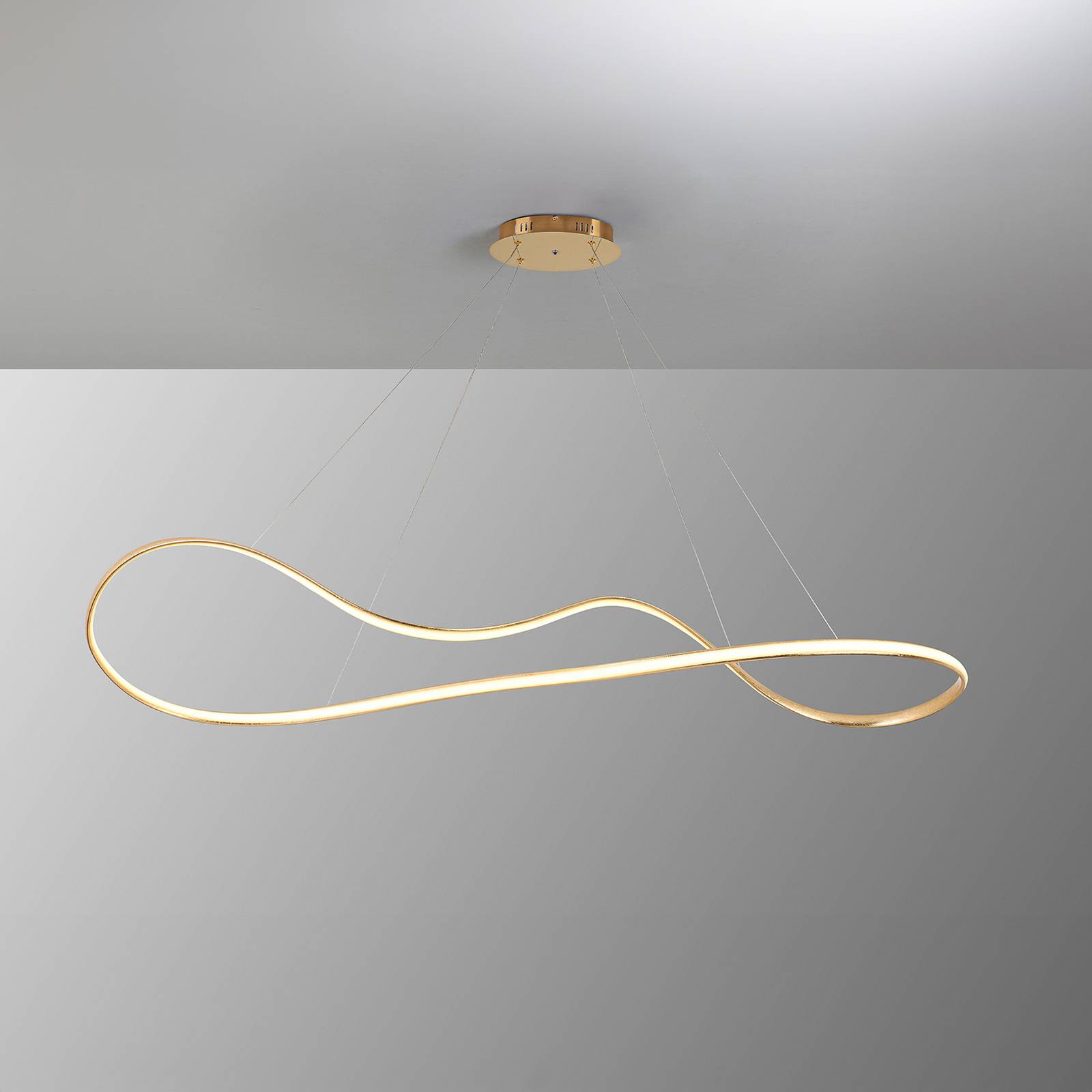 Lampa wisząca LED Lia, kolor złoty, CCT, pilot, metal