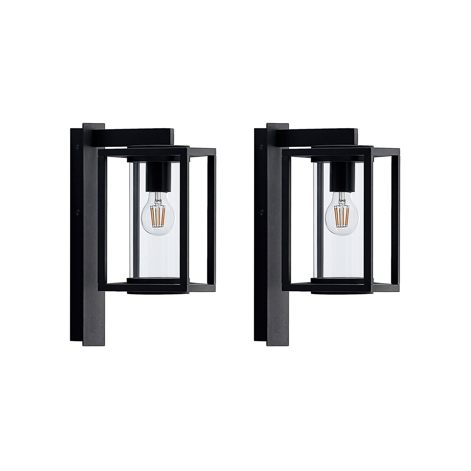 Lucande Außenwandlampe Ferda, 2er-Set, anthrazit, IP44