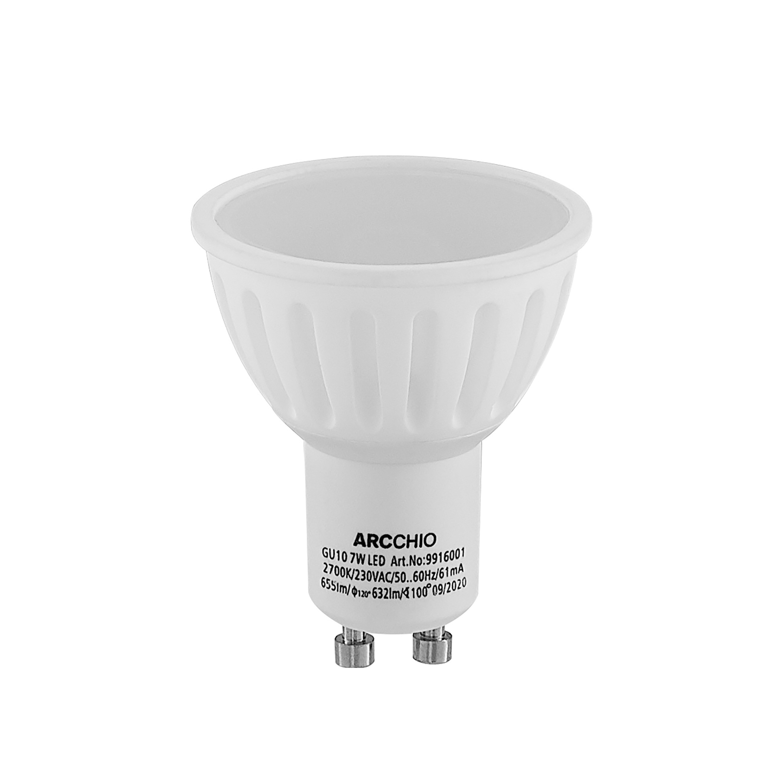Arcchio GU10-Lampe 100° 7W 3.000K dimmbar 2er-Set