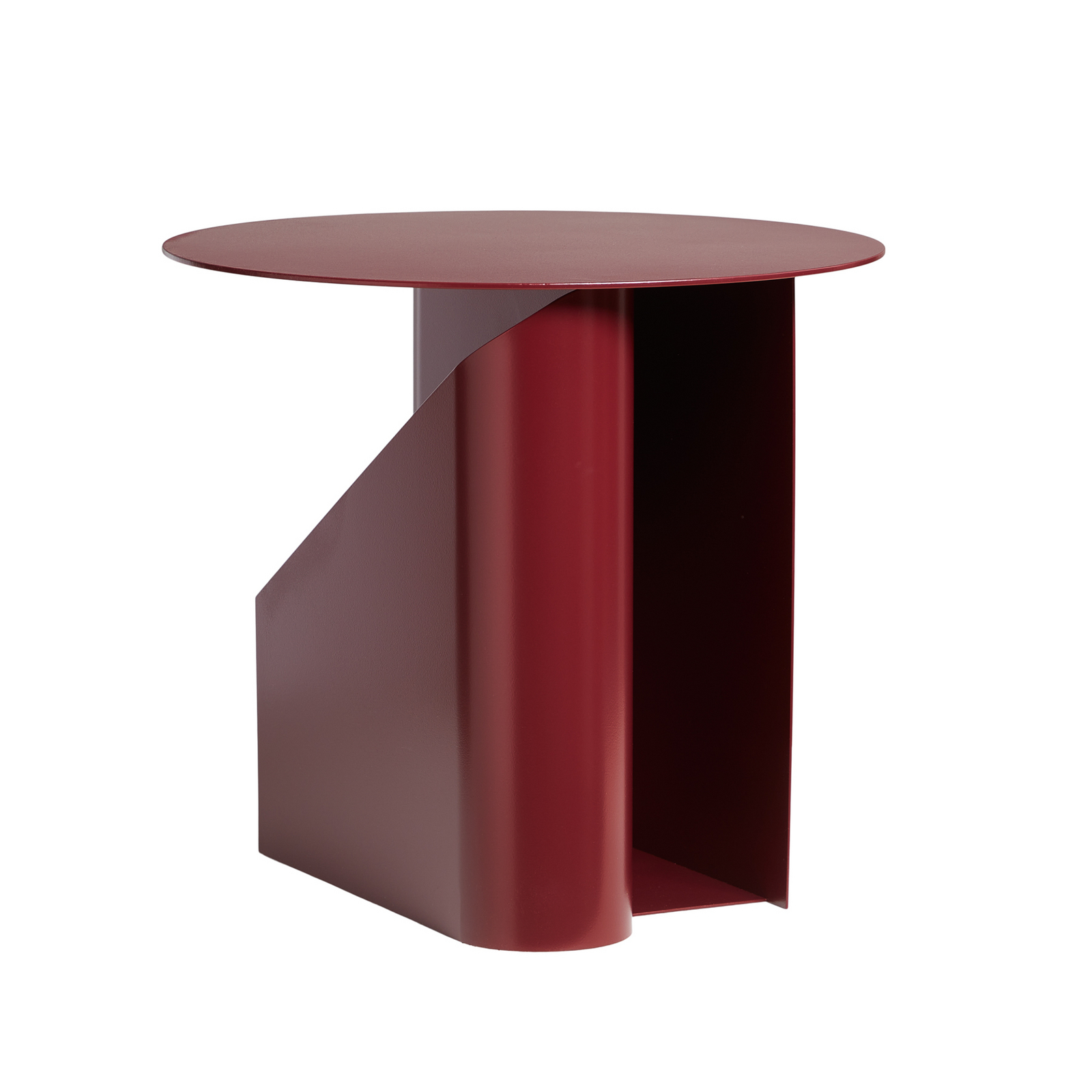 Table basse Sentrum, rouge foncé, métal, Ø 40 cm - Woud
