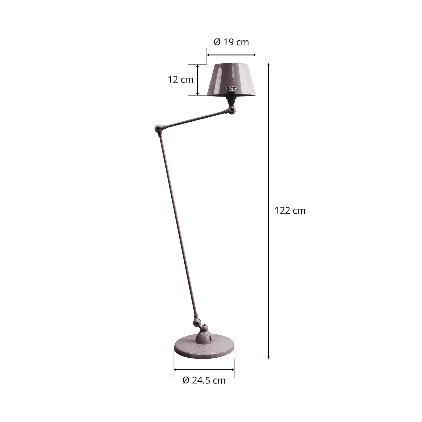 Jieldé Aicler AID833 80+30cm stojací lampa, černá