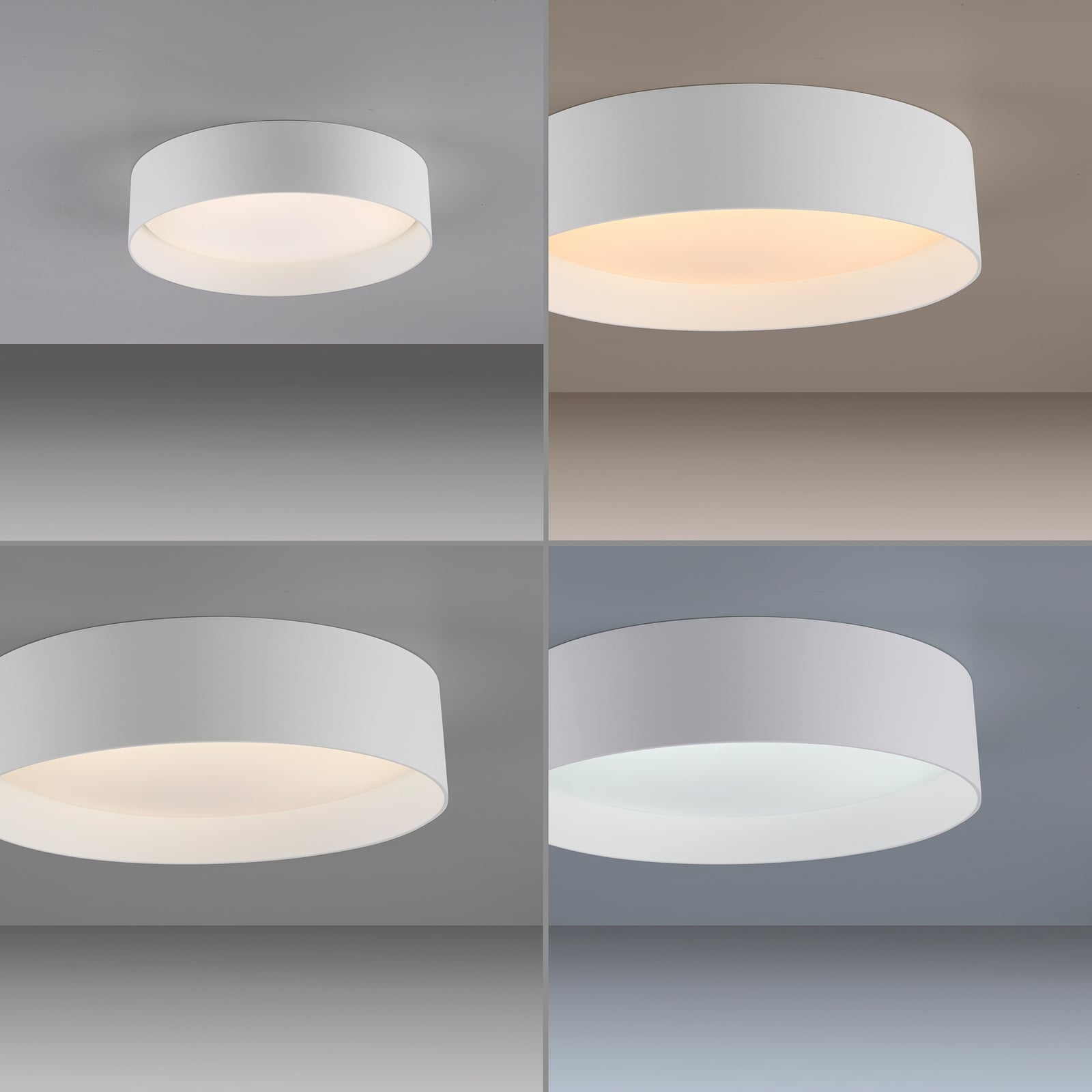 LED lubinis šviestuvas „TAVOLI“, baltas, Ø 29 cm, metalas, CCT, reguliuojamas