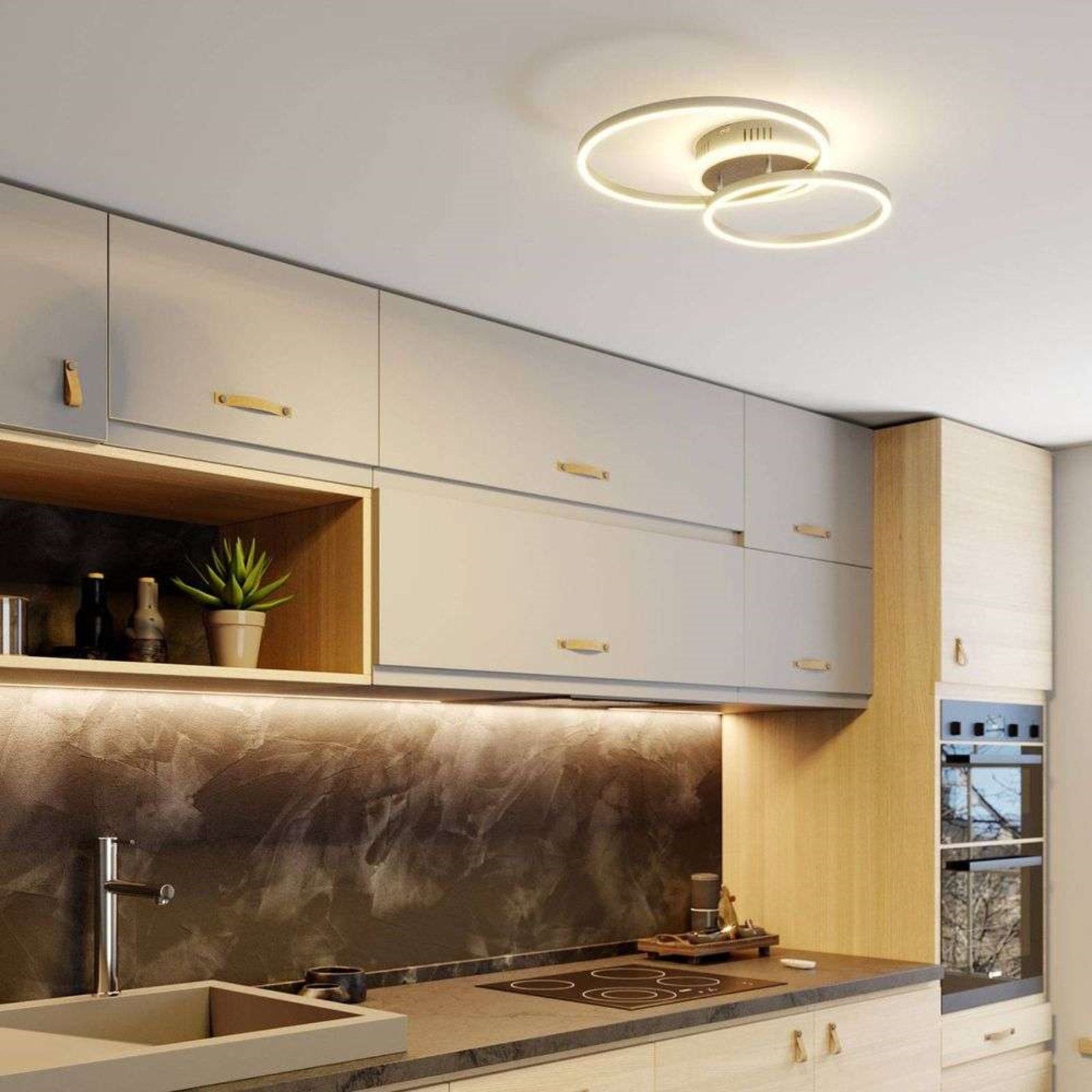 Edica Stropné Lampa Smart Home Nickel - Lindby