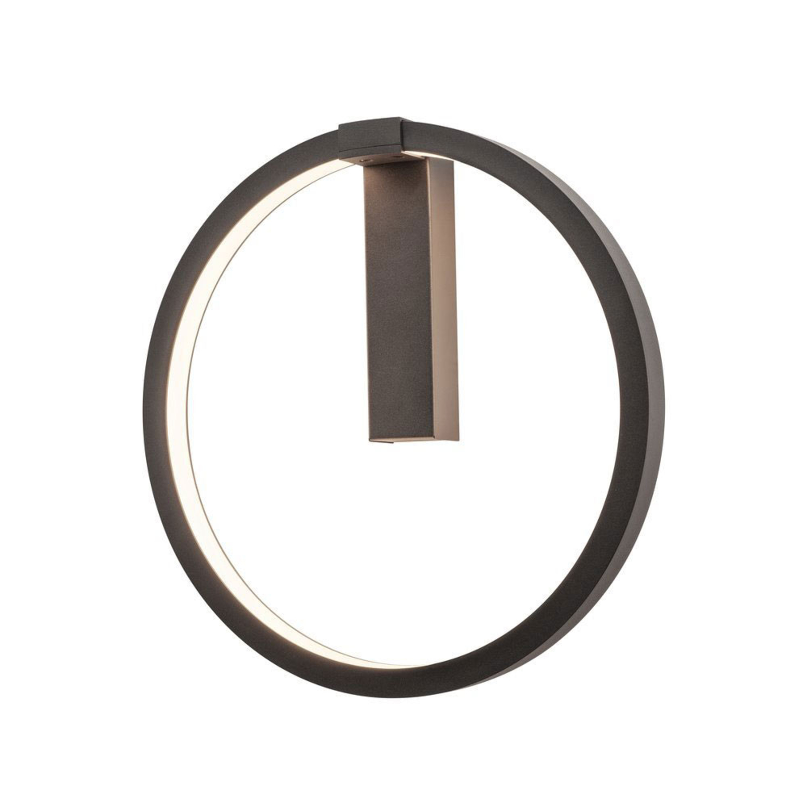 SLV One LED wall light, DALI, black, Ø 40 cm, for Hallway, aluminium, steel, 14 W, energy efficiency: A+