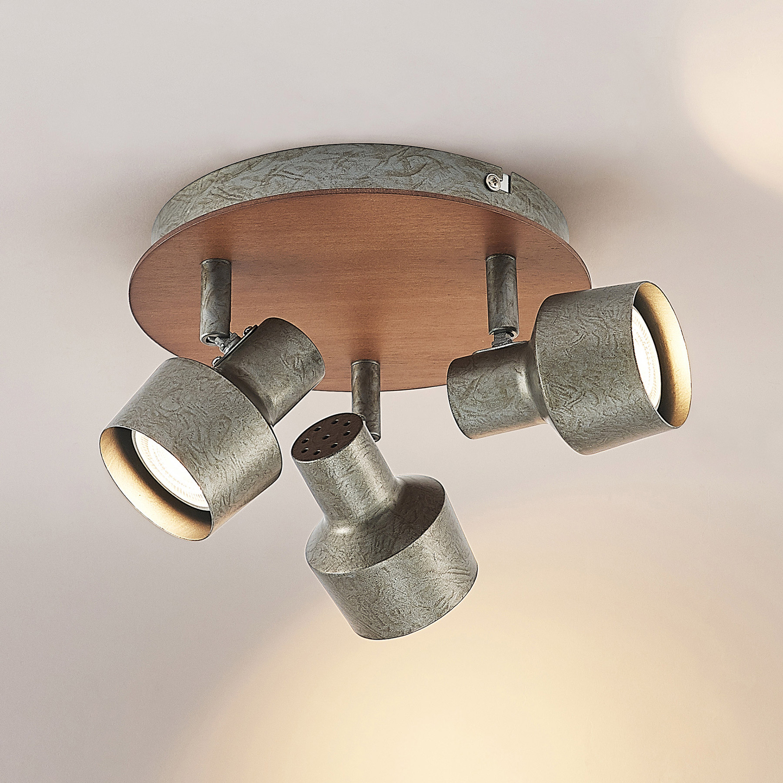 Lindby Sanem spotlight, 3-bulb, circular
