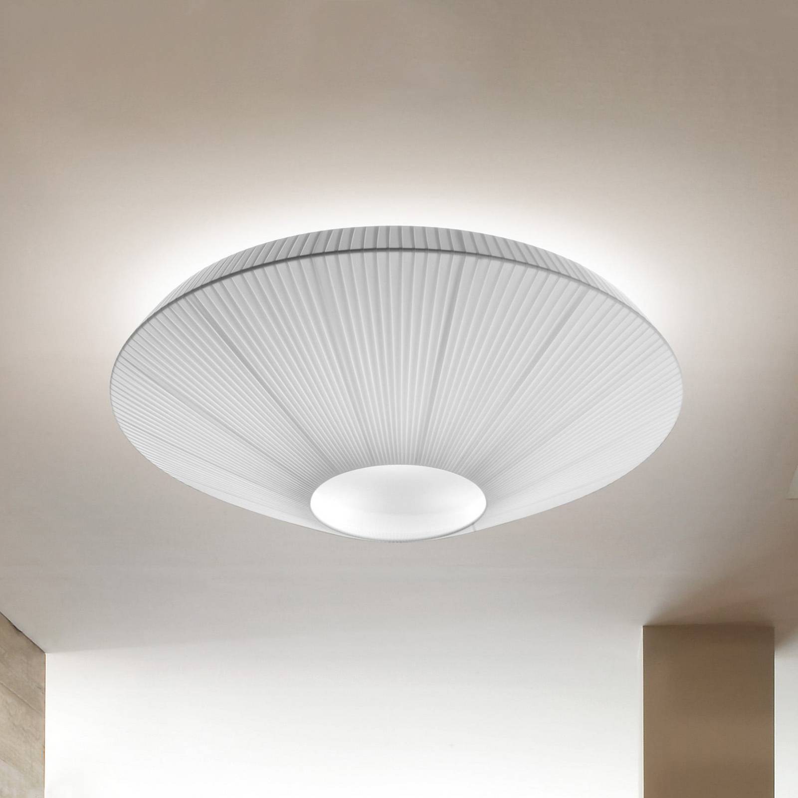 Lampa sufitowa Bover Siam 120, wysokość 61 cm, nikiel/biały