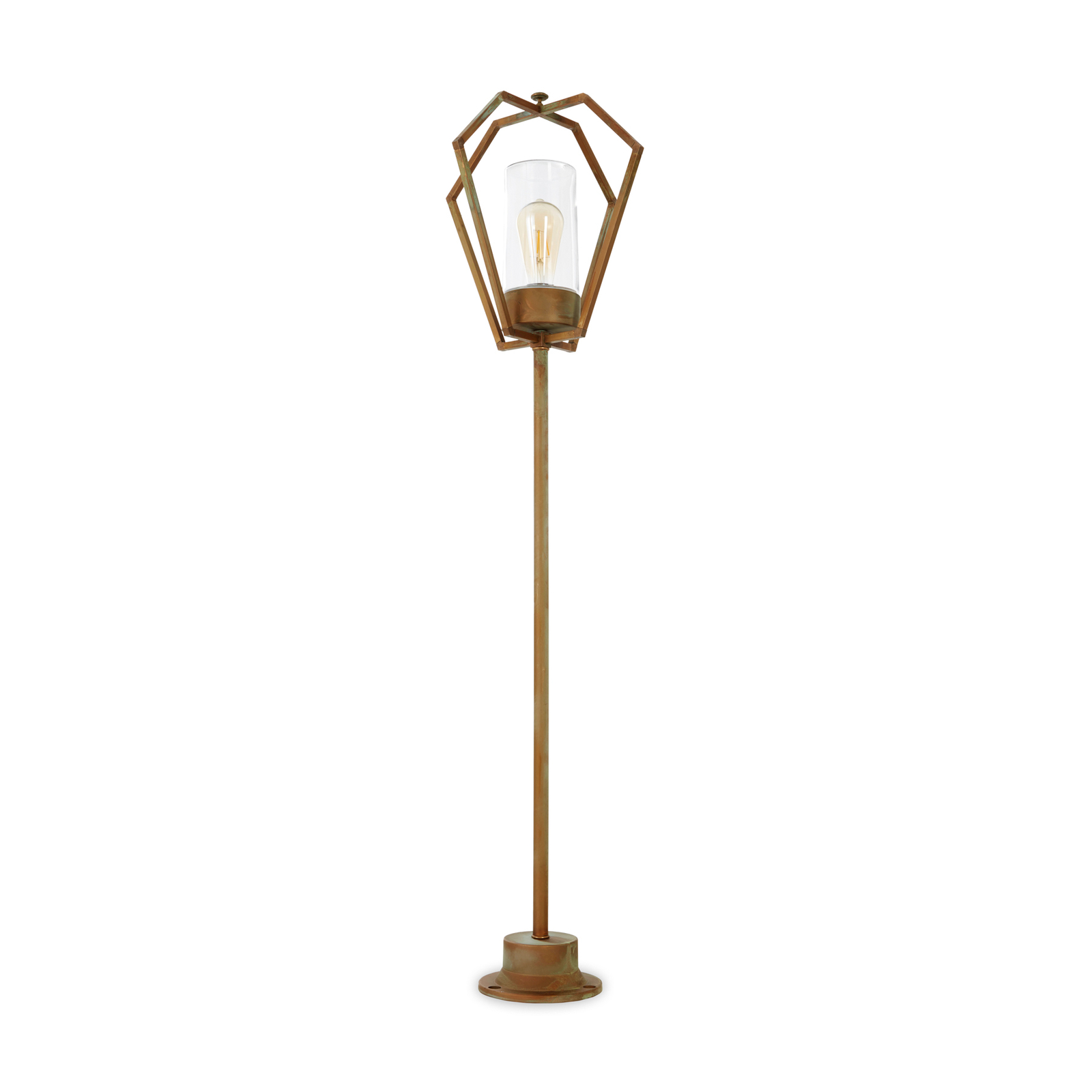 Path lamp Gemstone 3457 brass antique/clear 118 cm