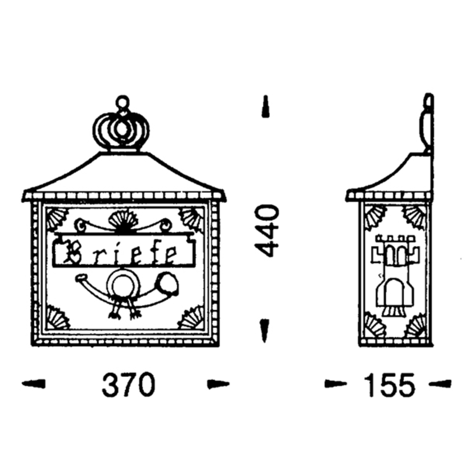 Wandbriefkasten 802 S