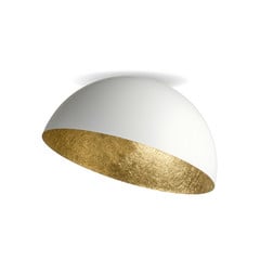 Plafón Sfera, Ø 35 cm, blanco/dorado