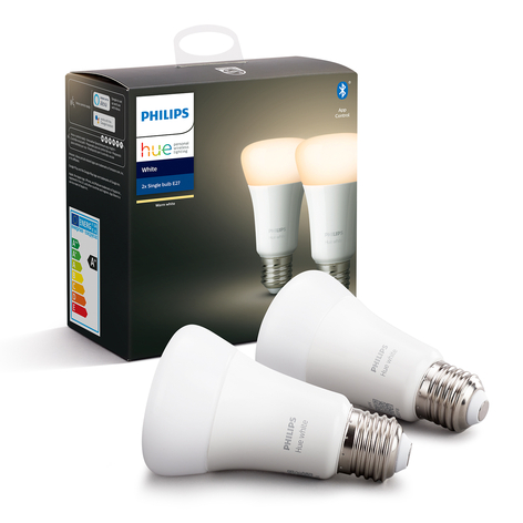 Philips Hue White 9 W E27 LED-Lampe, 2er-Set