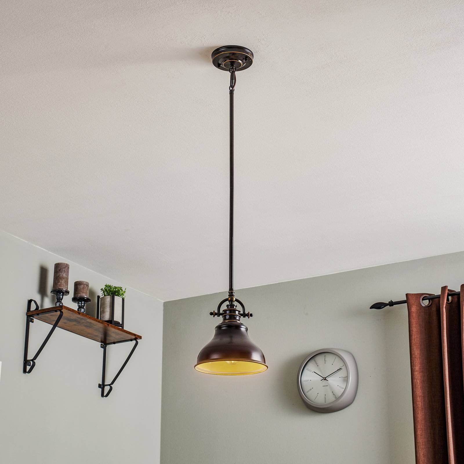 Photos - Chandelier / Lamp Quoizel Emery industrial hanging lamp bronze 20.3 cm 