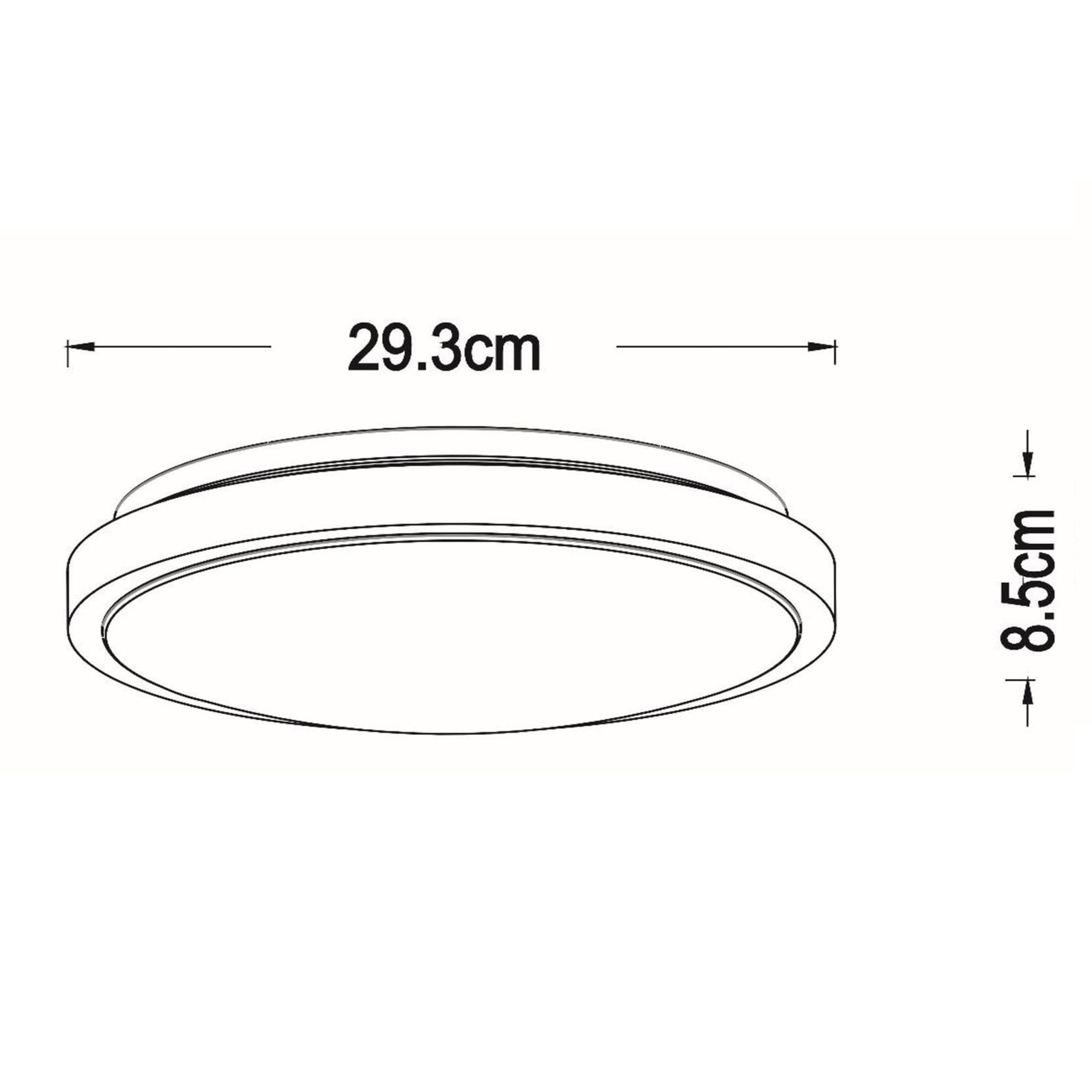 Dasher LED ceiling light, white, Ø 29.3 cm, 2700 K, IP44