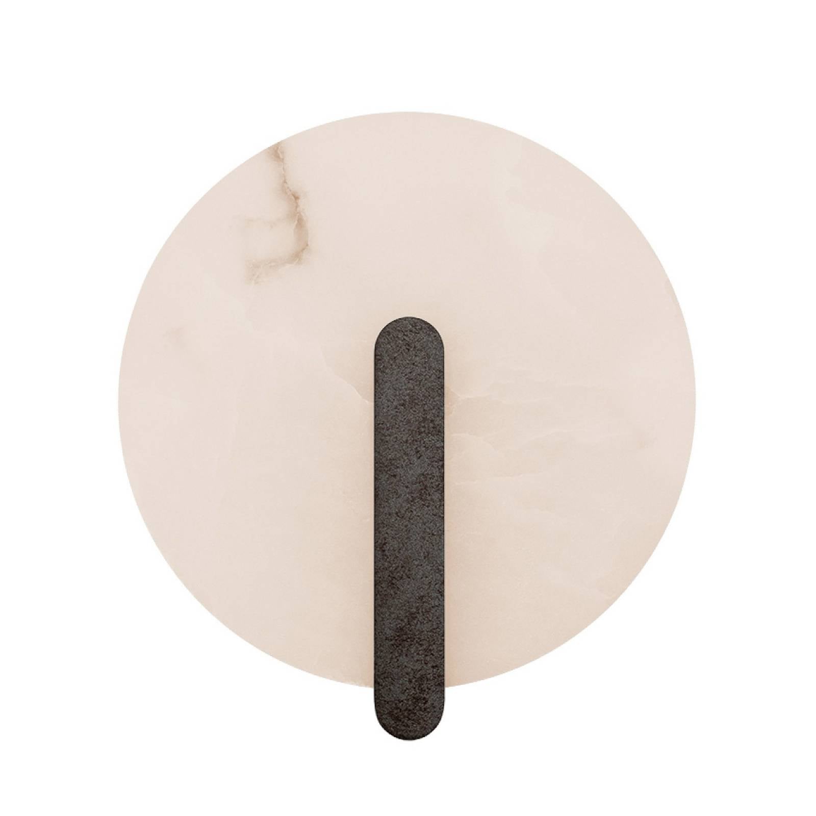 LED-Wandleuchte 2553, weiß/schwarz, Ø 25 cm, Alabaster