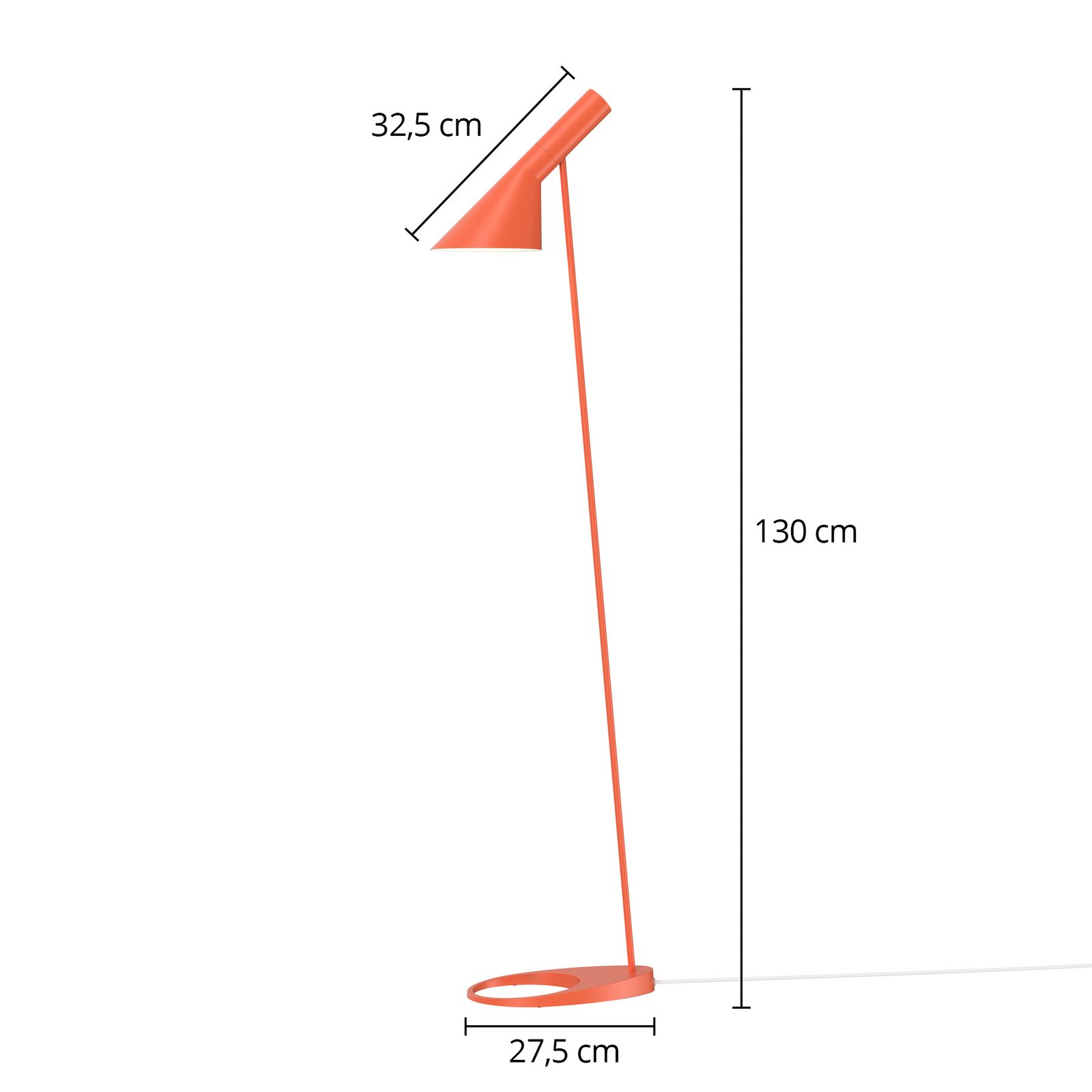 Louis Poulsen AJ design -lattiavalaisin, oranssi