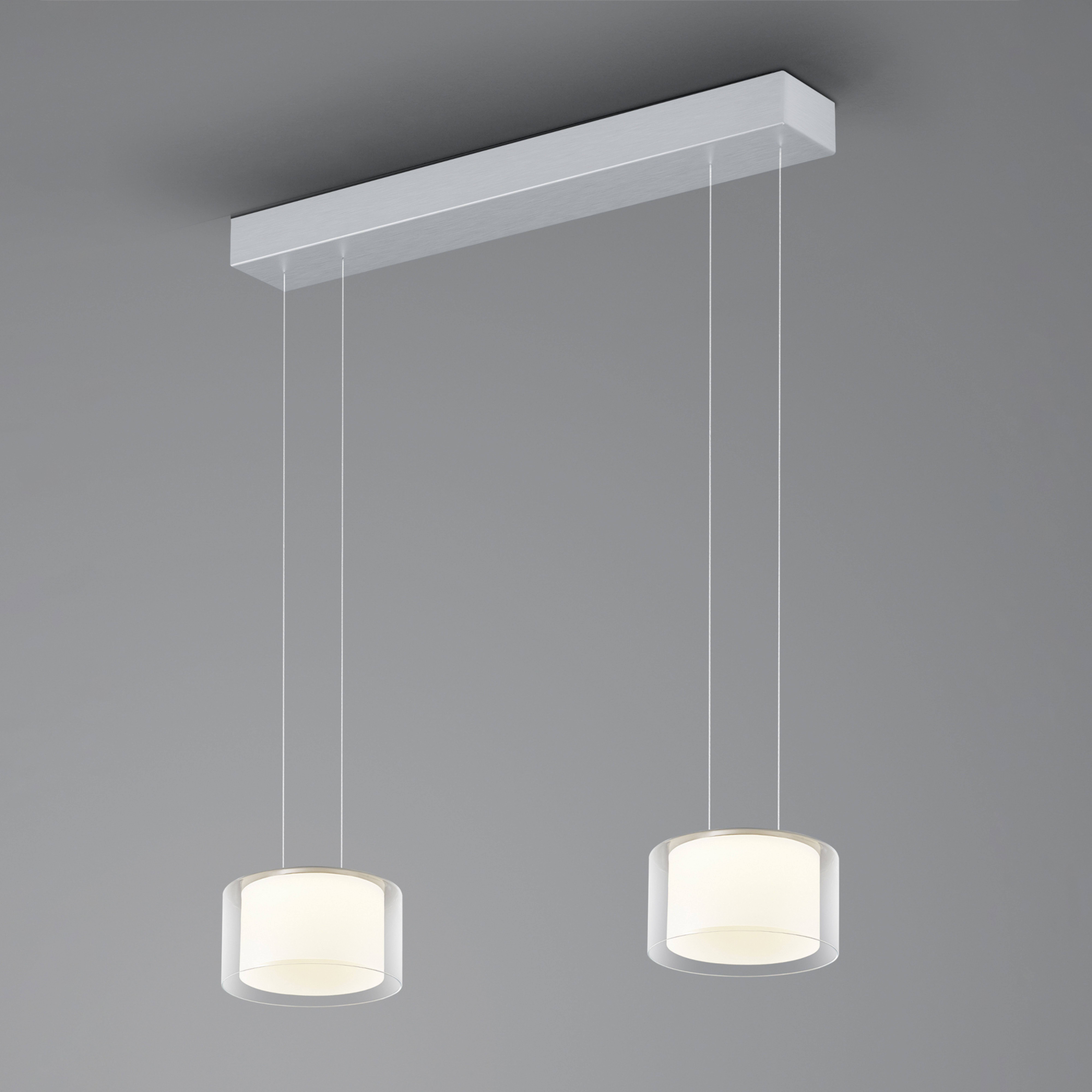 BANKAMP Grand Clear Suspension LED à 2 lampes