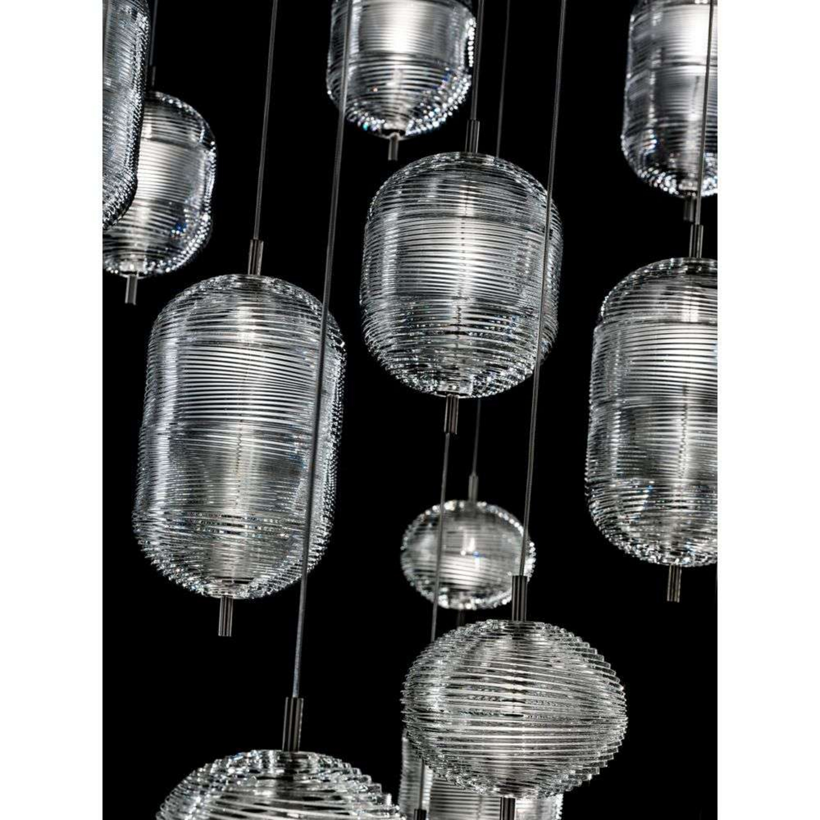 Jefferson Mini Taklampa  10m 2700K Crystal/Black Chrome - Lodes