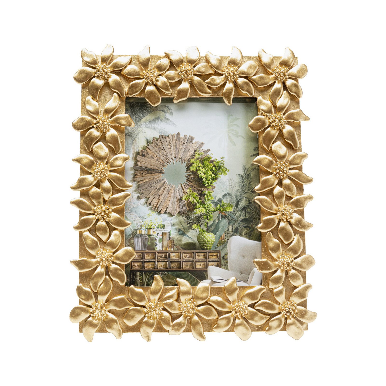 KARE picture frame Flower, 13 x 18 cm, polyresin, gold-coloured