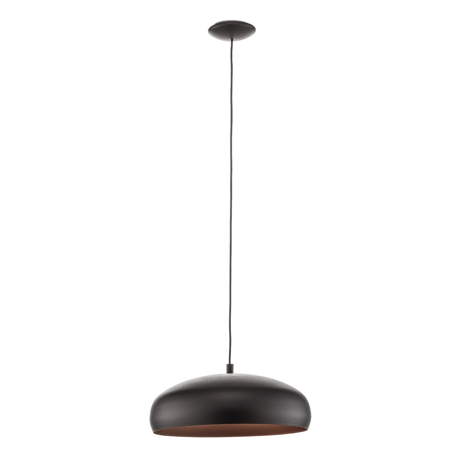 Mogano pendant light with metal shade, black