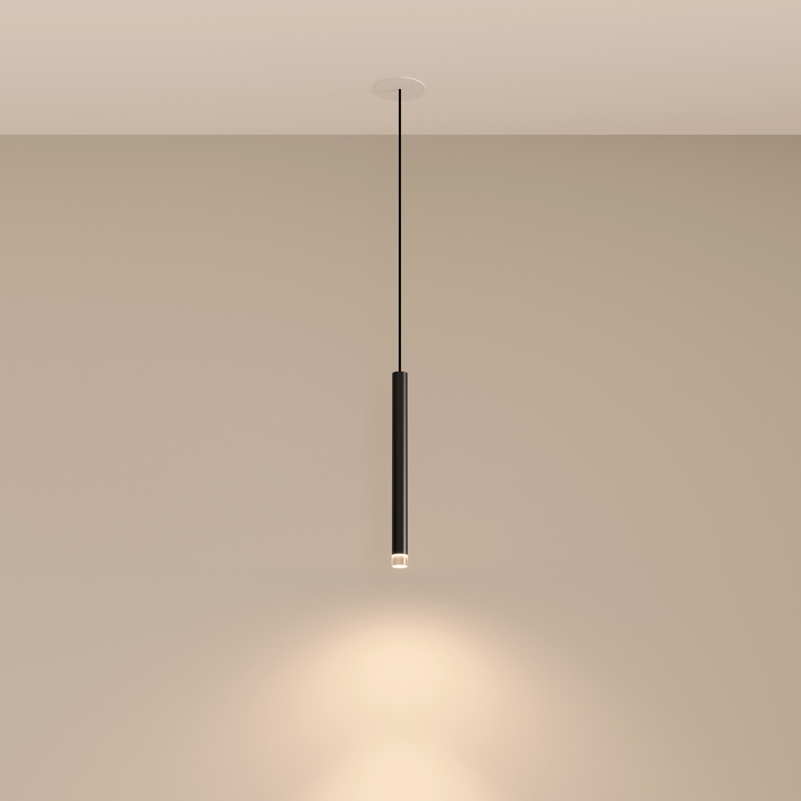 LEDS-C4 LED recessed pendant Candle, black, 1-bulb, aluminium