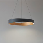 Lucande LED-Hängeleuchte Daelor, schwarz/Holz, CCT, dimmbar