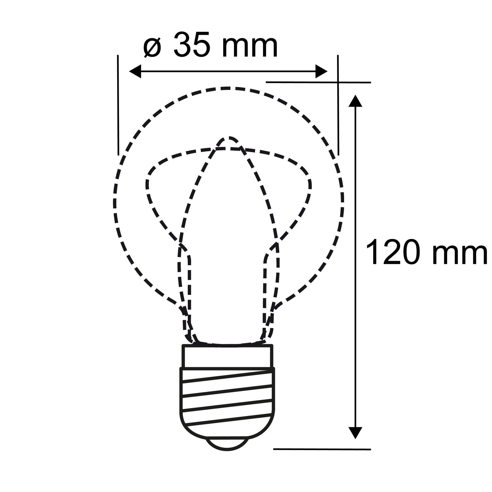 LED-Kerzenlampe E14 2,8W 2.700K Windstoß Filament
